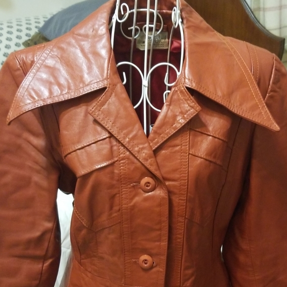 SHE'S A BRICK HOUSE❣️Rust leather jacket - Picture 2 of 8